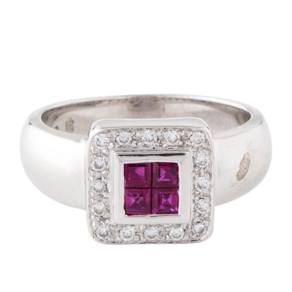 18k Ruby Diamond Ring - image 2